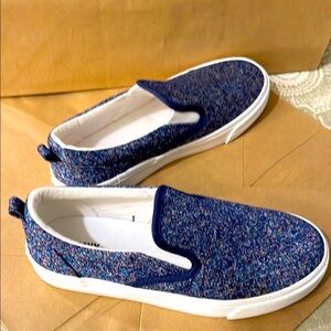 Blue Slip-On Sneakers